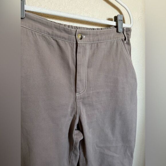HarperSage Cotton Canvas Ballon Cargo Utility Pants Sz Large in Brown - Picture 3 of 6